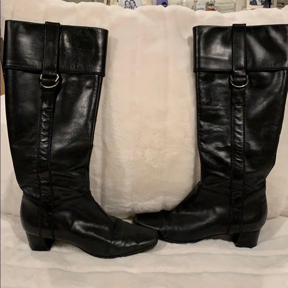Enzo Angiolini Tall Black Leather Boots - Picture 5 of 7